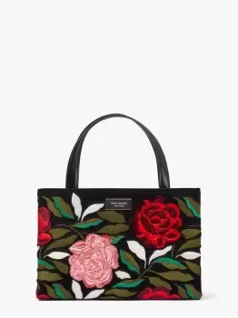 Image of Kate Spade Sam Icon Rose Garden Small Tote Bag, Black Multi, One Size