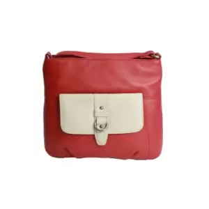 Image of Eastern Counties Leather Womens/Ladies Jemma Contrast Pocket Handbag (One size) (Red)
