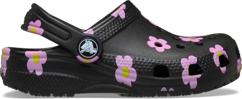 Image of Crocs Kids Toddler Classic Flower Clogs Black C8