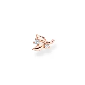 Image of THOMAS SABO Rose Gold Plated Leaf Single Ear Stud