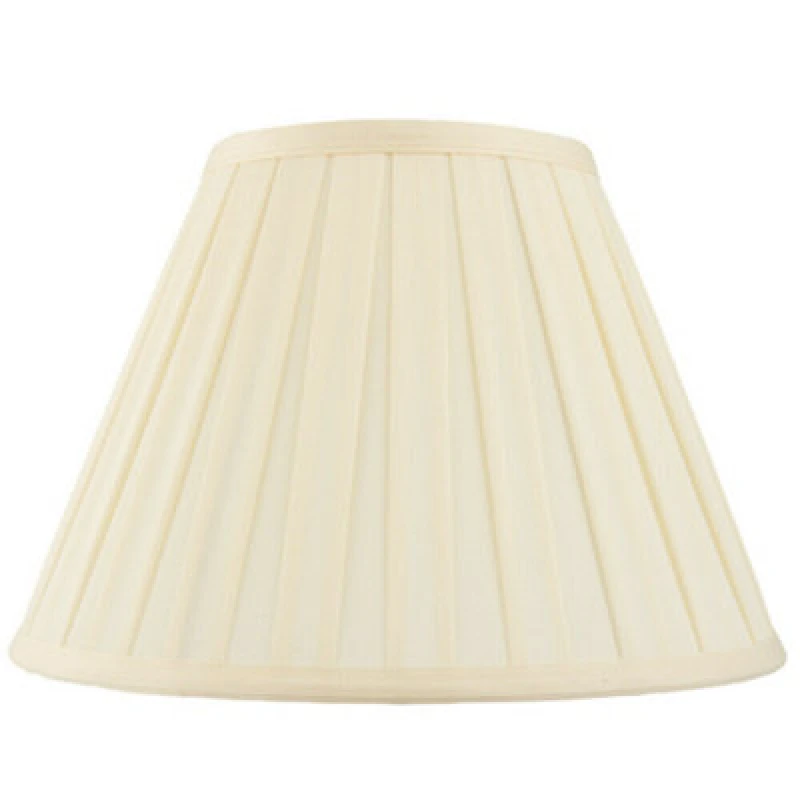 Image of Loops 12" Tapered Drum Lamp Shade Cream Box Pleated Fabric Cover Classic & Elegant Multi