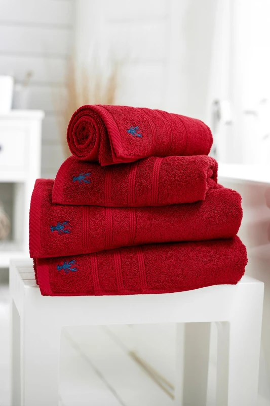 Image of Lobster Creek Kaleidoscope 550gsm Combed Cotton Towels Red