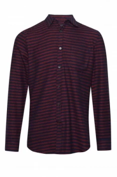 Image of Mens French Connection Flannel Stripe Shirt Multi Coloured
