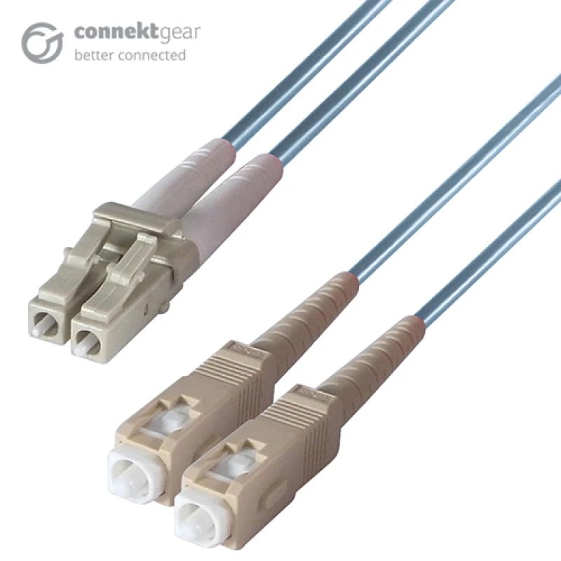 Image of connektgear 2m Duplex Fibre Optic Multi-Mode Cable OM3 50/125 Micron L