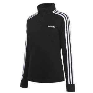 Image of adidas 3 Stripe Zip Top Ladies - Black/White