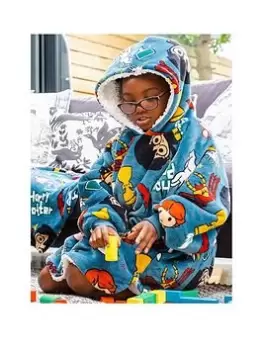 Image of Harry Potter Hugzee Wearable Fleece Hoodie In Blue - Medium