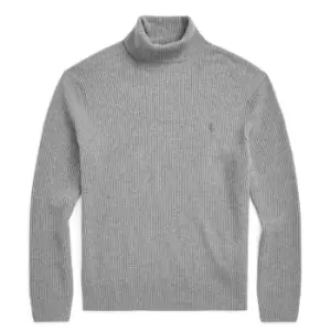 Image of Polo Ralph Lauren Rib Turtleneck Jumper - Grey