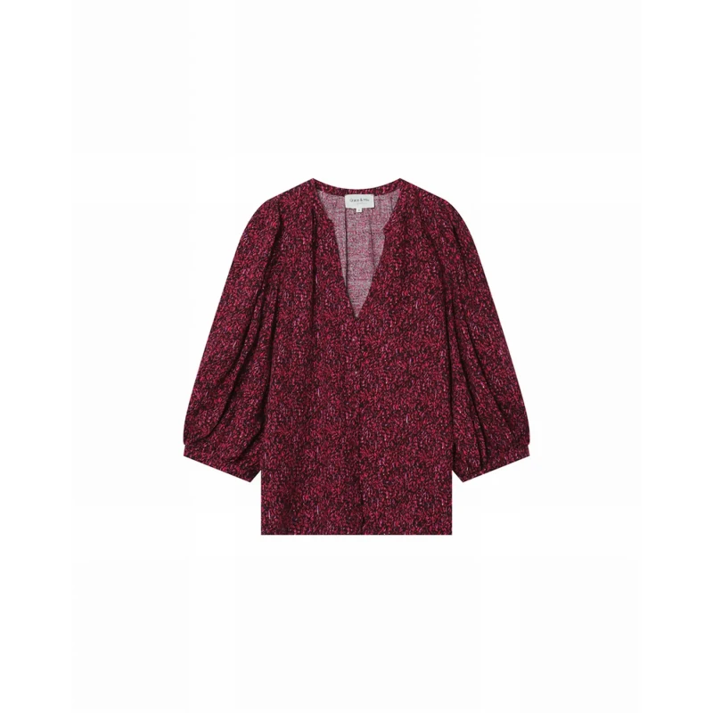 Image of Grace & Mila Womens blouse Grace & Mila LAVANDE PIVOINE Rouge Female S