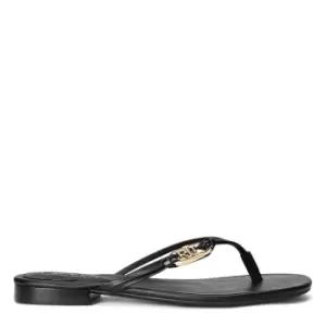 Image of Lauren by Ralph Lauren LRL Emalia Leather FlipFlop - Black