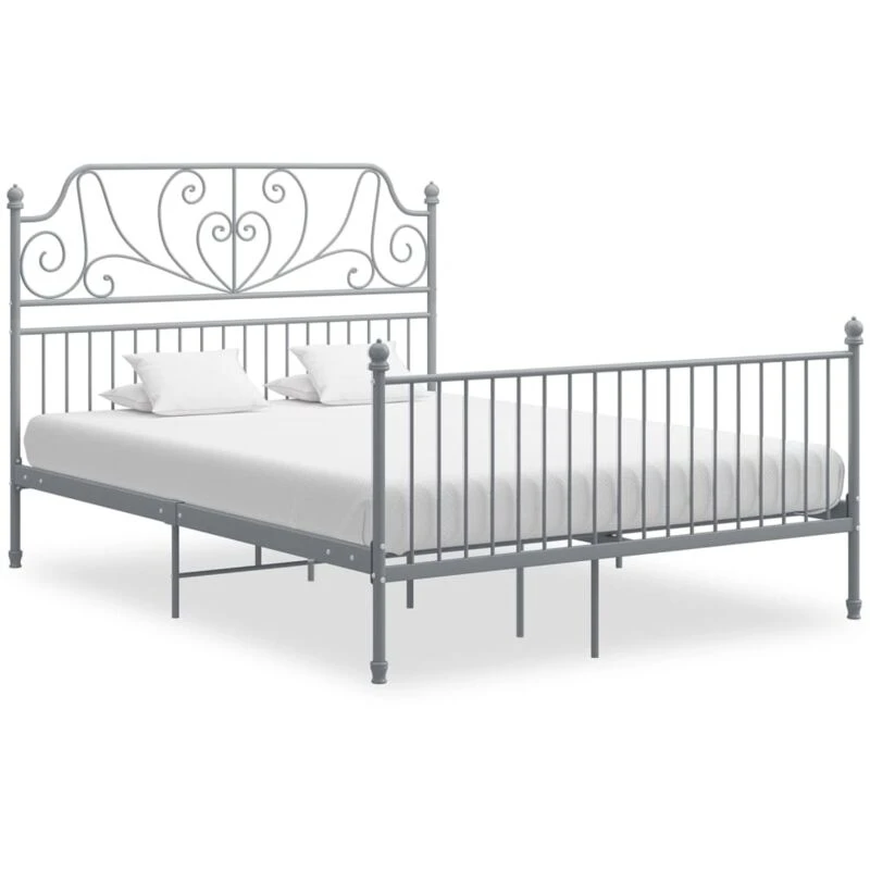 Image of VIDAXL Bed Frame without Mattress Grey Metal 140x200cm vidaXL 8720286195925
