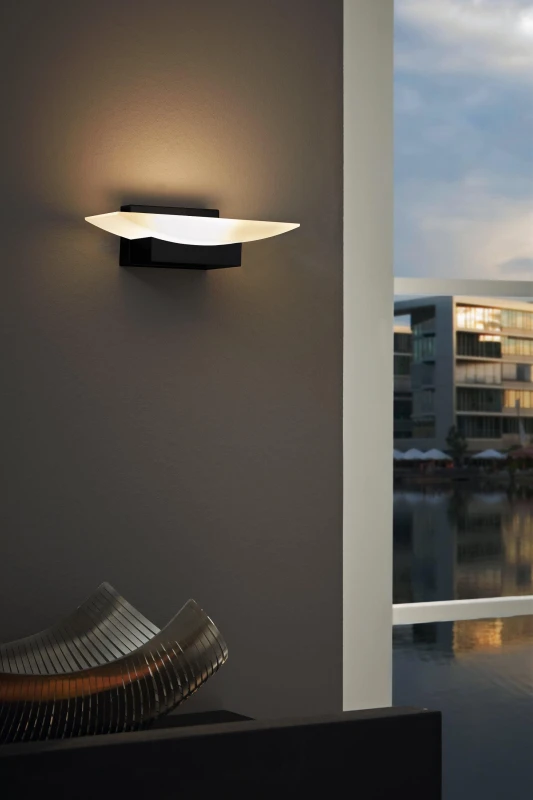 Image of EGLO Eglo Metrass LED Plastic and Aluminium Black Uplighter Wall Light Black One Size Unisex 9002759988883