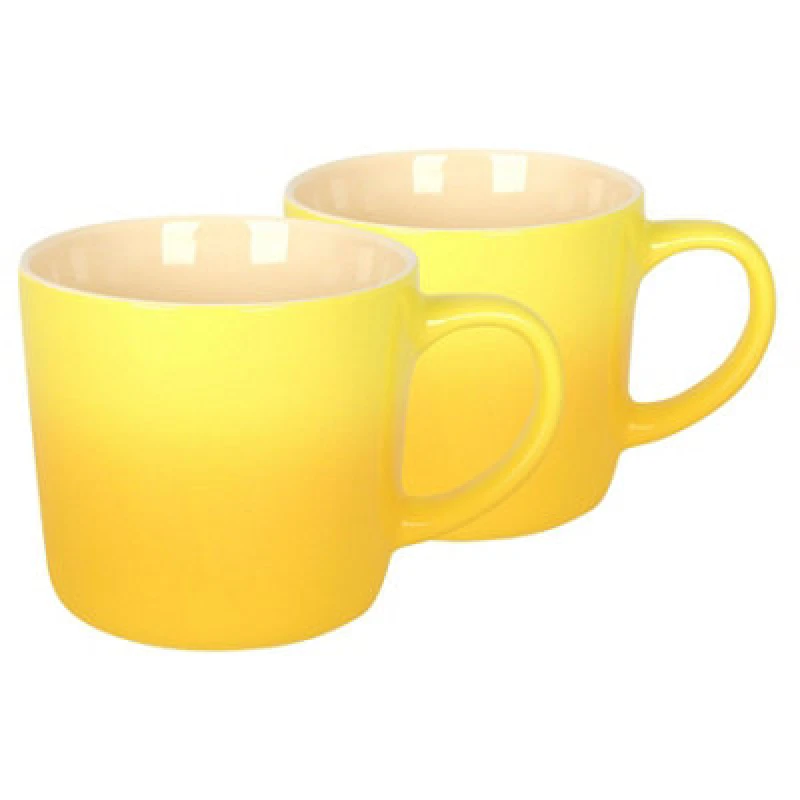Image of Argon Tableware New Bone China Ombre Mugs - 330Ml - Yellow - Pack Of 2