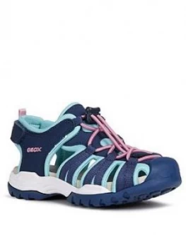 Image of Geox Girls Borealis Closed Toe Sandals - Navy, Size 7 Younger