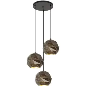 Image of Netlighting Palermo Modern 3 Light Cluster Pendant Ceiling Light, E27