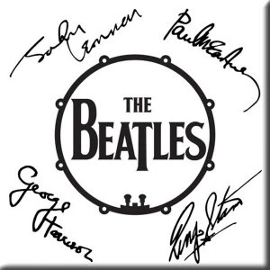 Image of The Beatles - Signed Drum Logo Fridge Magnet