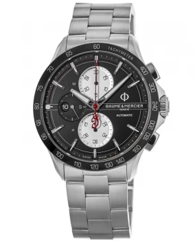 Image of Baume & Mercier Clifton Automatic Limited Edition Black Chronograph Steel Mens Watch 10403 10403