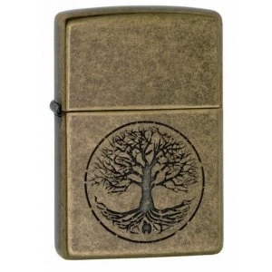 Image of Zippo Tree Of Life Antique Brass Lighter
