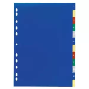 Image of Durable Index A4 12 Part. 1-12 with Coloured Tabs Printed and Cover Sheet PP