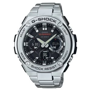 Image of Casio G SHOCK G STEEL TOUGH SOLAR Analog Digital Watch GST S110D 1A Silver