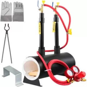 Image of VEVOR Propane Knife Forge, Farrier Furnace with Dual Burners, Portable Oval Metal Forge with an Open Structure, Large Capacity, for Blacksmithing, Kni