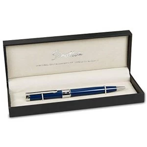 Image of Stratton Ballpoint Pen - Blue Lacquer & Chrome