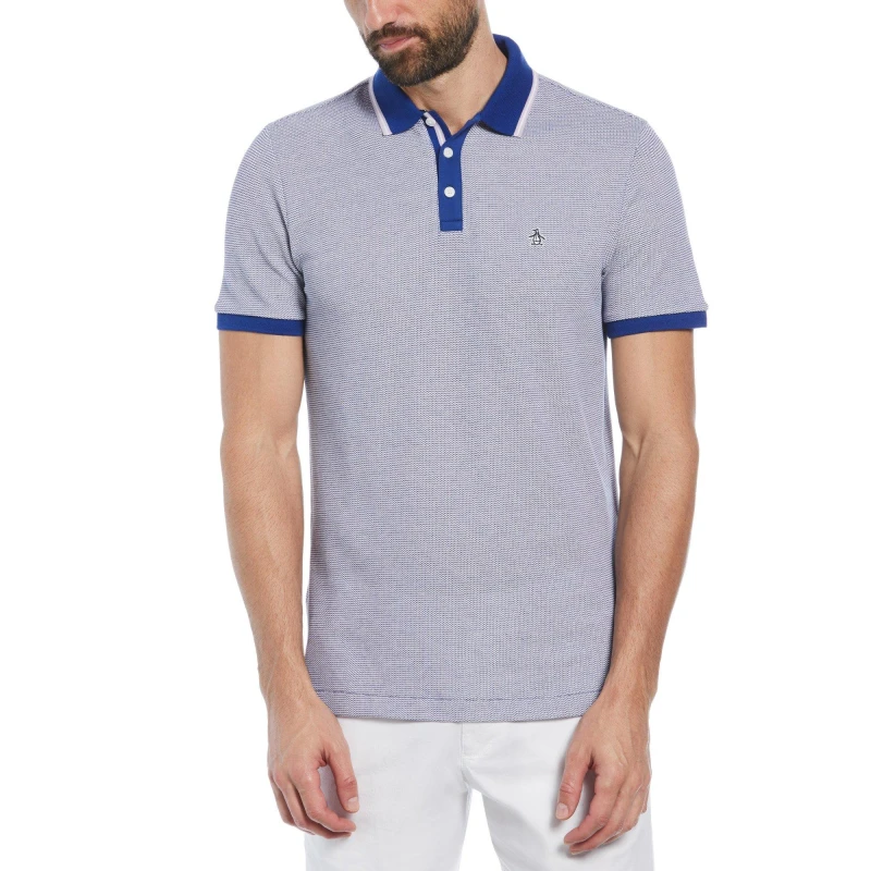 Image of Original Penguin Jacquard Polo Shirt Mens Lavender Frost male Medium