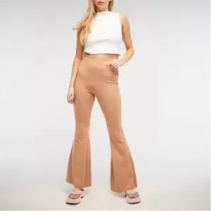 Image of Missguided Basic Flared Trousers - Brown