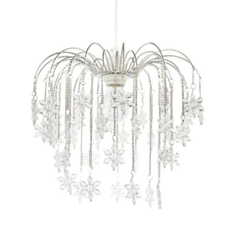Image of Happy Homewares Modern Waterfall Pendant Light Shade With Star Shaped Acrylic Icicles