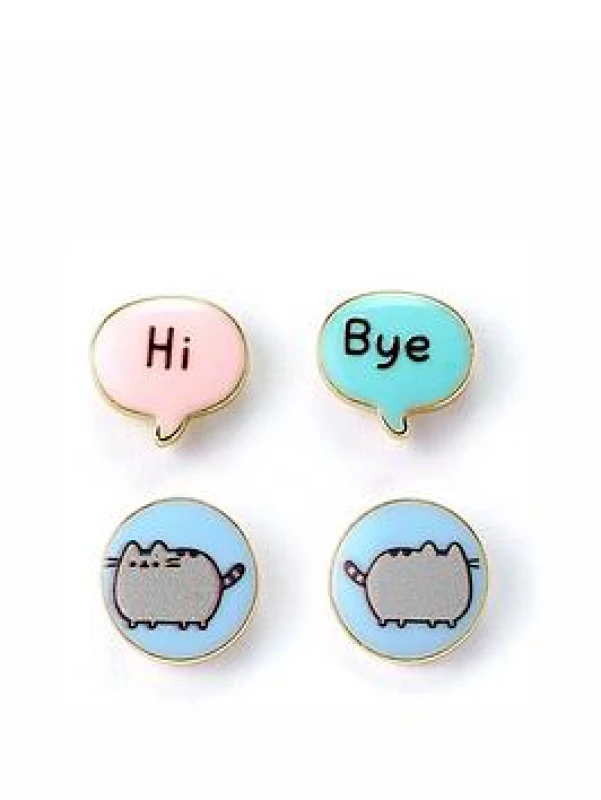 Image of PUSHEEN PUSHEEN Kid's Pastel Coloured Enamel Gold Tone Stud Earrings