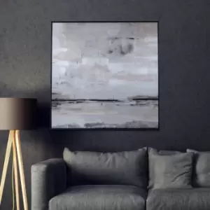 Image of The Art Group Premium Edit The Turning Tide Framed Canvas Grey