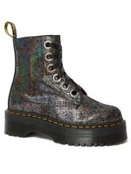 Image of Dr Martens Molly 6 Eye Ankle Boots - Gunmetal