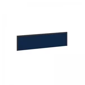 Image of Straight fabric desktop screen 1400mm x 380mm - blue fabric with black