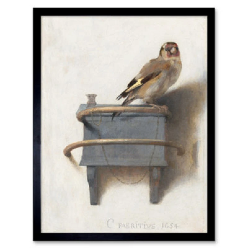 Image of Artery8 Fabritius The Goldfinch Bird Animal Nature Painting Framed Wall Art Print