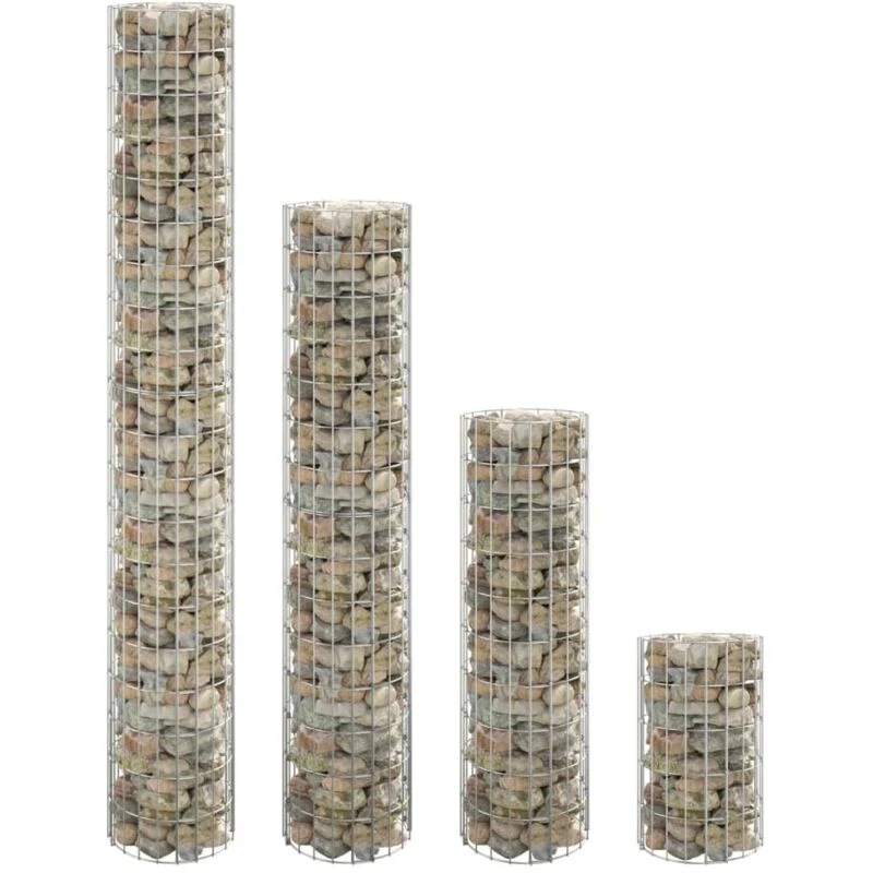 Image of vidaXL Circular Gabion Raised Beds 4 pcs Ø30x50/100/150/200 cm, Silver 152023