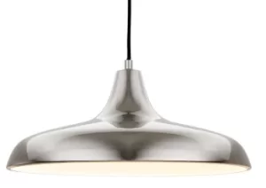 Image of Curtis 1 Light Dome Ceiling Pendant Brushed Steel, E27