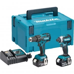 Image of Makita DLX2173 18v Cordless LXT Brushless Combi Drill Impact Driver Kit 2 x 5ah Li ion Charger Case