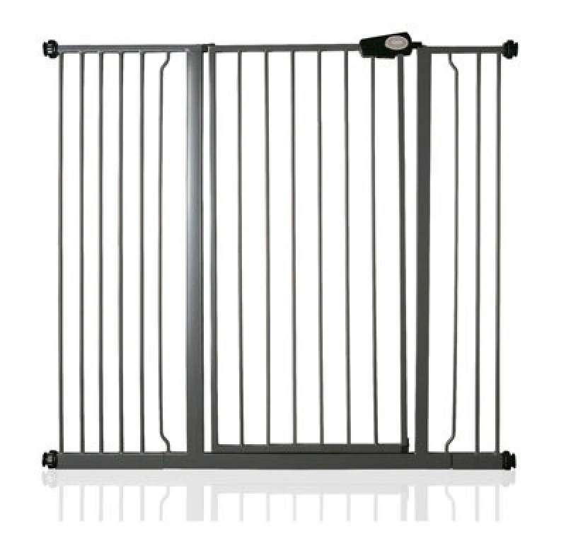 Image of Safetots Extra Tall Metal Safety Gate Pressure Fit, 87.9Cm - 95.5Cm, Matt Black, 104Cm In Height, Extra Tall Baby Gate