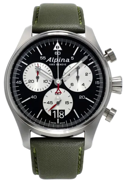 Image of Alpina Watch Startimer Pilot Big Date Chronograph D - Black ALP-165