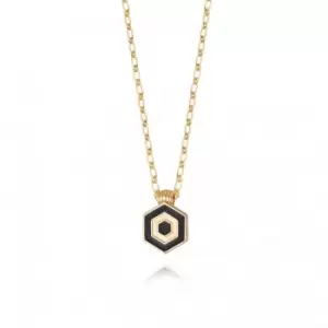 Image of Hexagon Palm 18ct Gold Plated Necklace WN10_GP