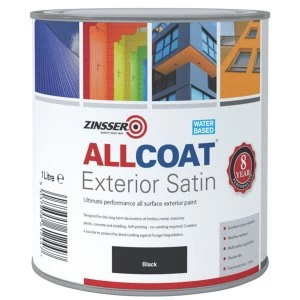 Image of Zinsser ALLCOAT Exterior Paint Black 1 Litre