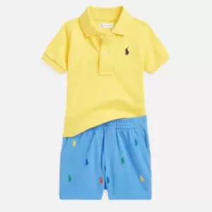 Image of Polo Ralph Lauren Baby Boys' T-Shirt + Shorts Set - Signal Yellow - 18 Months