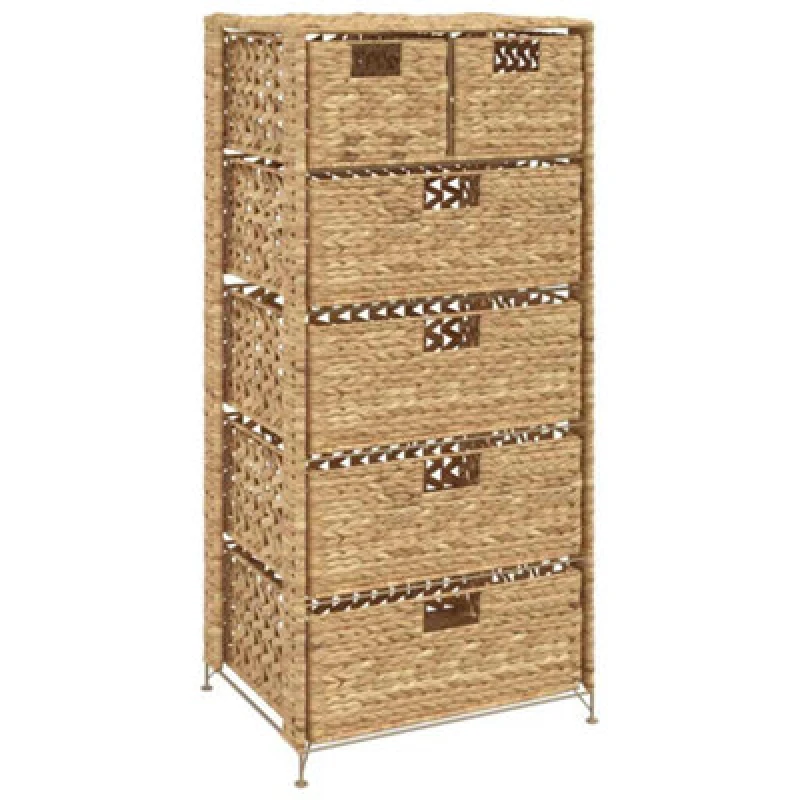 Image of Storage Unit with 6 Baskets 47x37x100cm Water Hyacinth