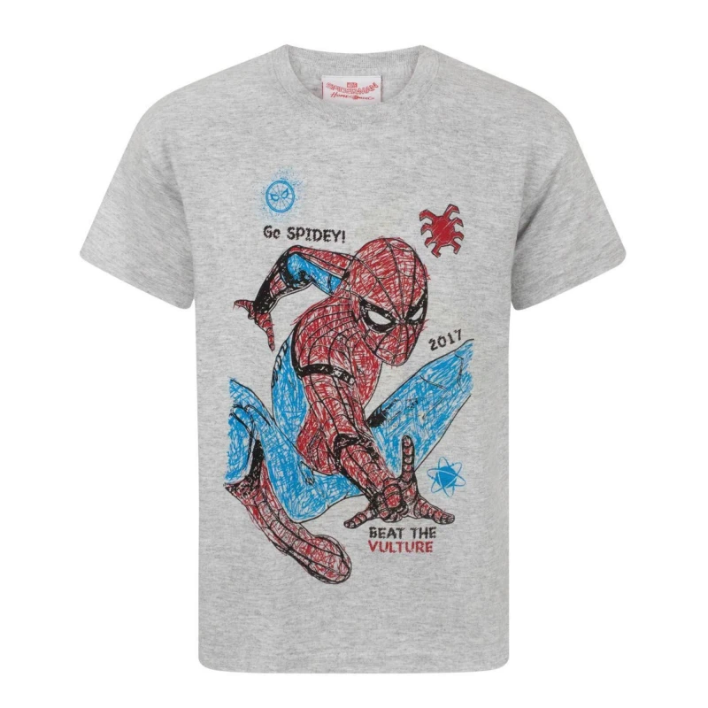 Image of (13-14 Years) Marvel Short Sleeved T-Shirt (Boys Grey)
