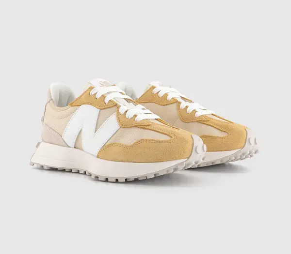 Image of New Balance Womens 327 Trainers Sandstone White/Beige/Yellow, 4