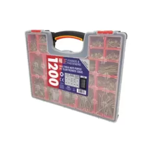 Image of ForgeFix Organiser Pro Multi Purpose Wood Screw Kit, 1200 Piece