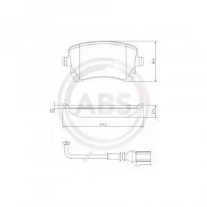 Image of Rear Brake Pad Set A.B.S. 37413