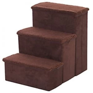 Image of PawHut Pet Stairs Brown 540 mm x 400 mm x 480 mm