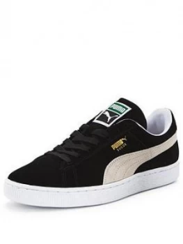 Image of Puma Suede Classic+ Mens Trainers, Black/White, Size 6, Women