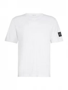 Image of Calvin Klein Jeans Ck Jeans Monogram Sleeve Badge T-Shirt - White