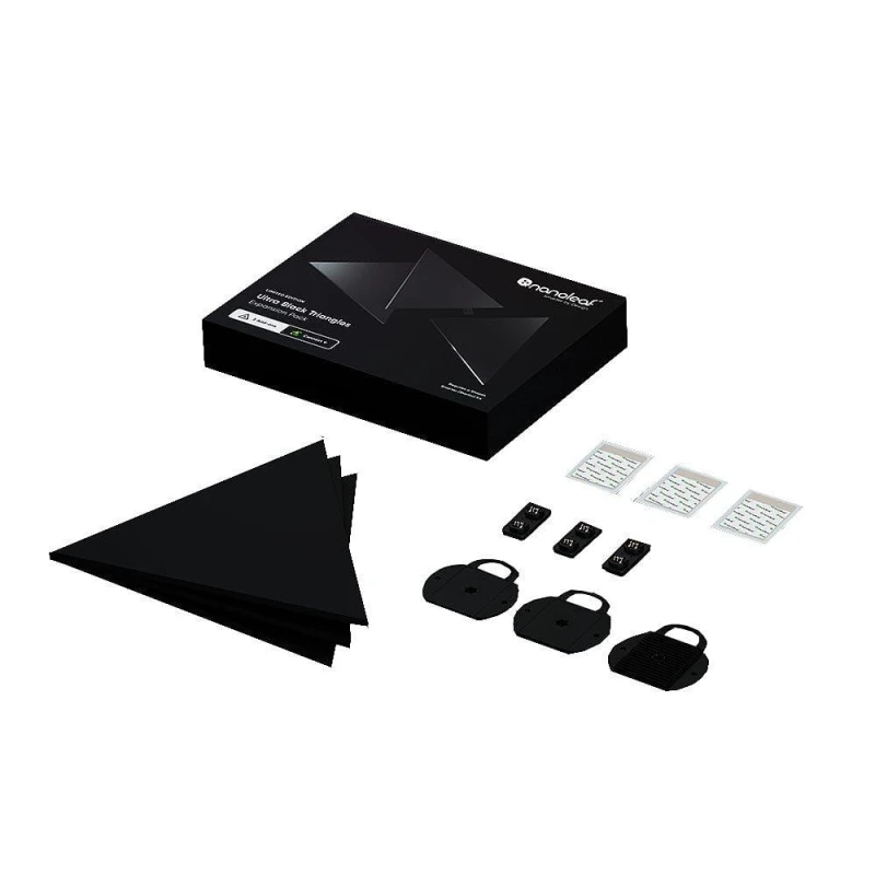 Image of NANOLEAF Shapes Triangle Smart Lights Expansion Pack - Ultra Black, Pack of 3 4897105331551